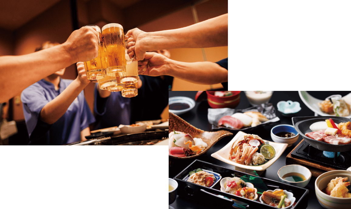 ご宴会のあとは、個室でゆったり宿泊。